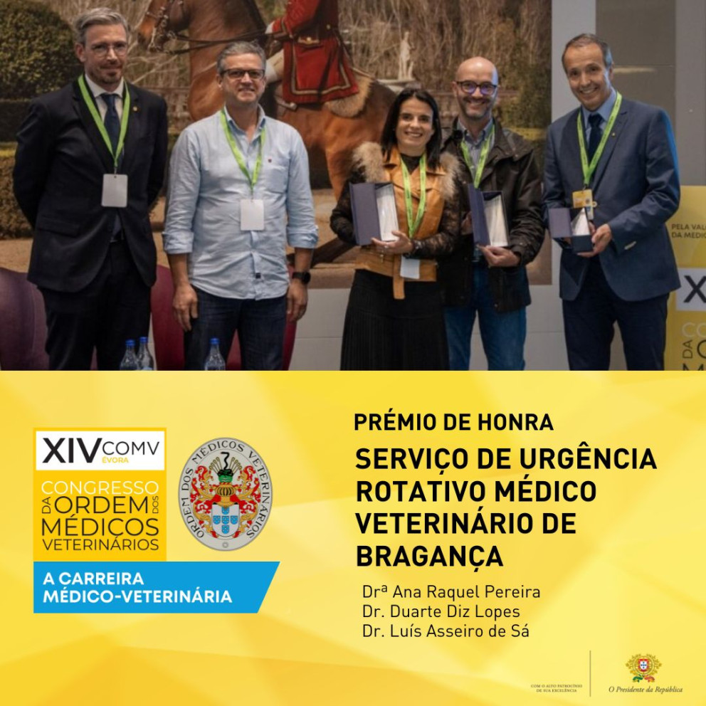 XIV COMV - Atribuição Premio de Honra ao Serviço de Urgência Rotativo Médico-Veterinário de Bragança